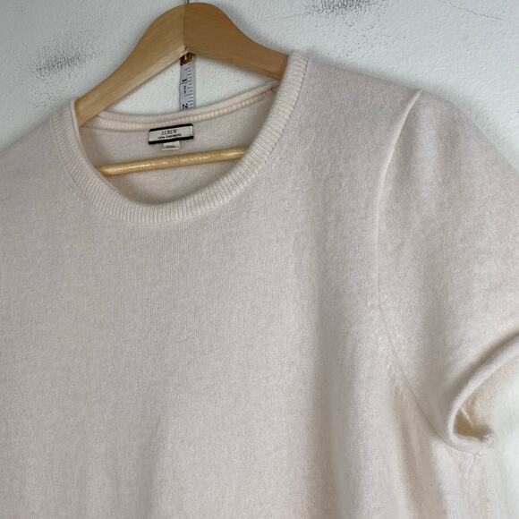 🛑SOLD🛑 J. Crew 100% Cashmere Relaxed T-Shirt Size XXL Milk Cream Top Sweater Old - Picture 7 of 12